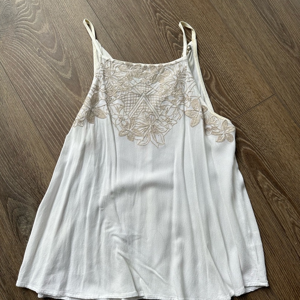 White high-neck top, size S